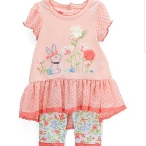 Nannette Kids peach 2 pc outfit sz 12m NWT